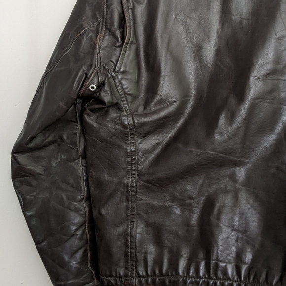 Vintage Leather Tailored Motorcycle Cafe Racer Jacket Brown Large - Picture 9 of 11